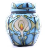 Emma Bossons for Moorcroft Pottery, a small 'Cala Lily' ginger jar and cover