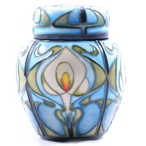 Emma Bossons for Moorcroft Pottery, a small 'Cala Lily' ginger jar and cover