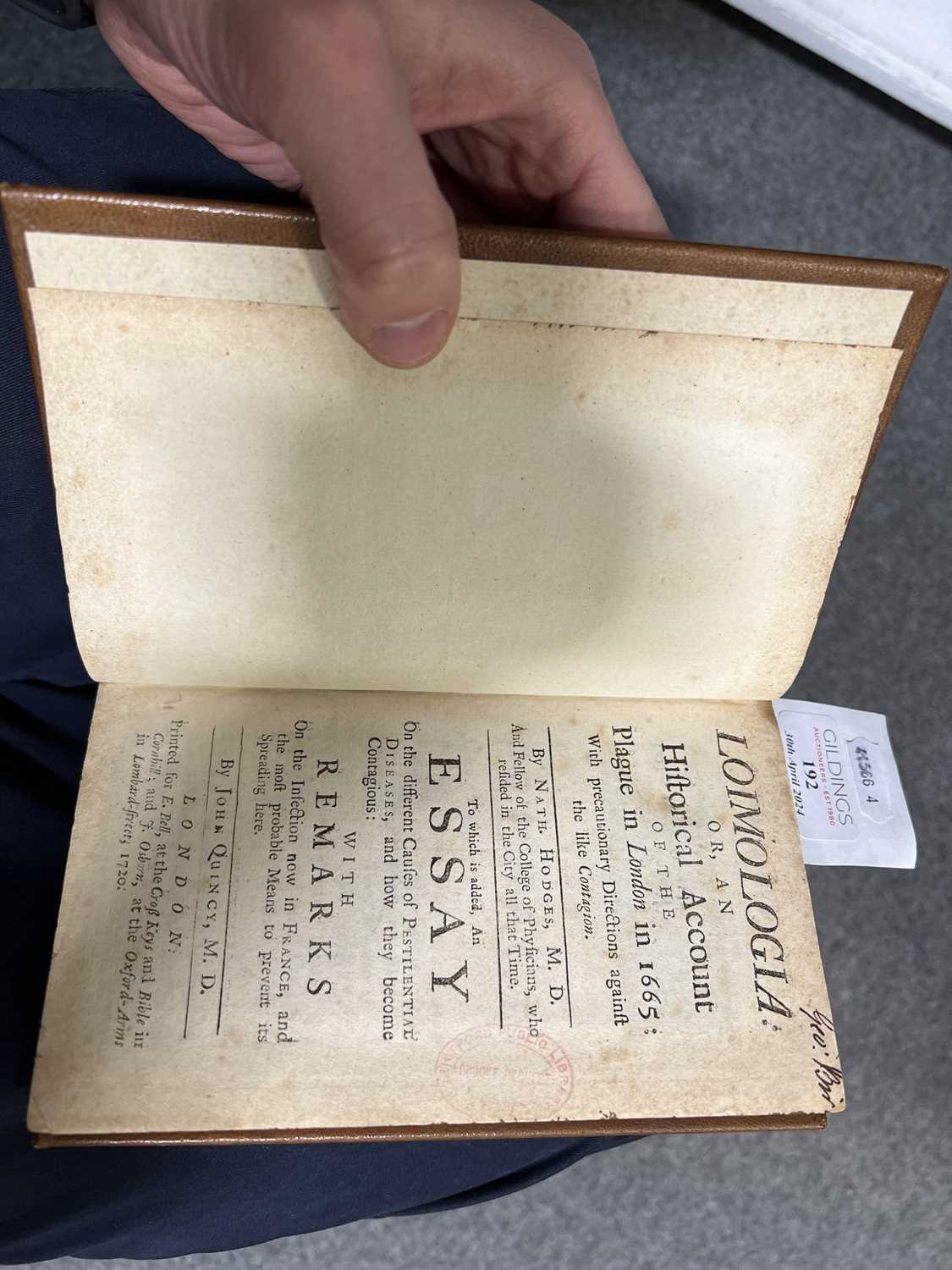 Nathaniel Hodges, Loimologia, or an Historical account of the plague in London in 1665, 1720 - Image 4 of 10