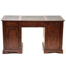 Modern teak kneehole desk,