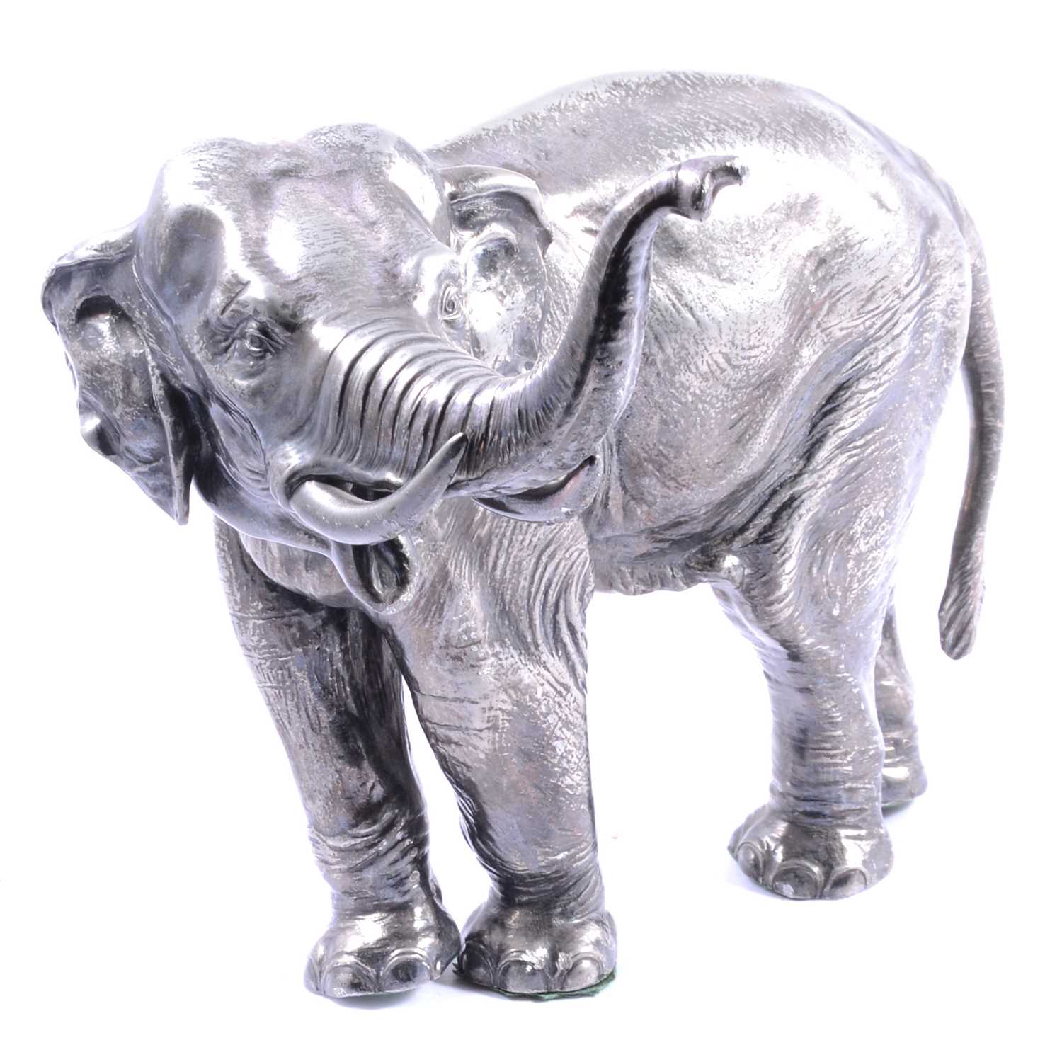 Silver plated model, elephant,