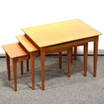 Nest of mid century teak occasional tables, by John Firth, Honeybourne, Worcs