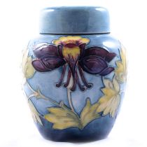 Walter Moorcroft for Moorcroft Pottery, a large 'Columbine' pattern ginger jar and cover