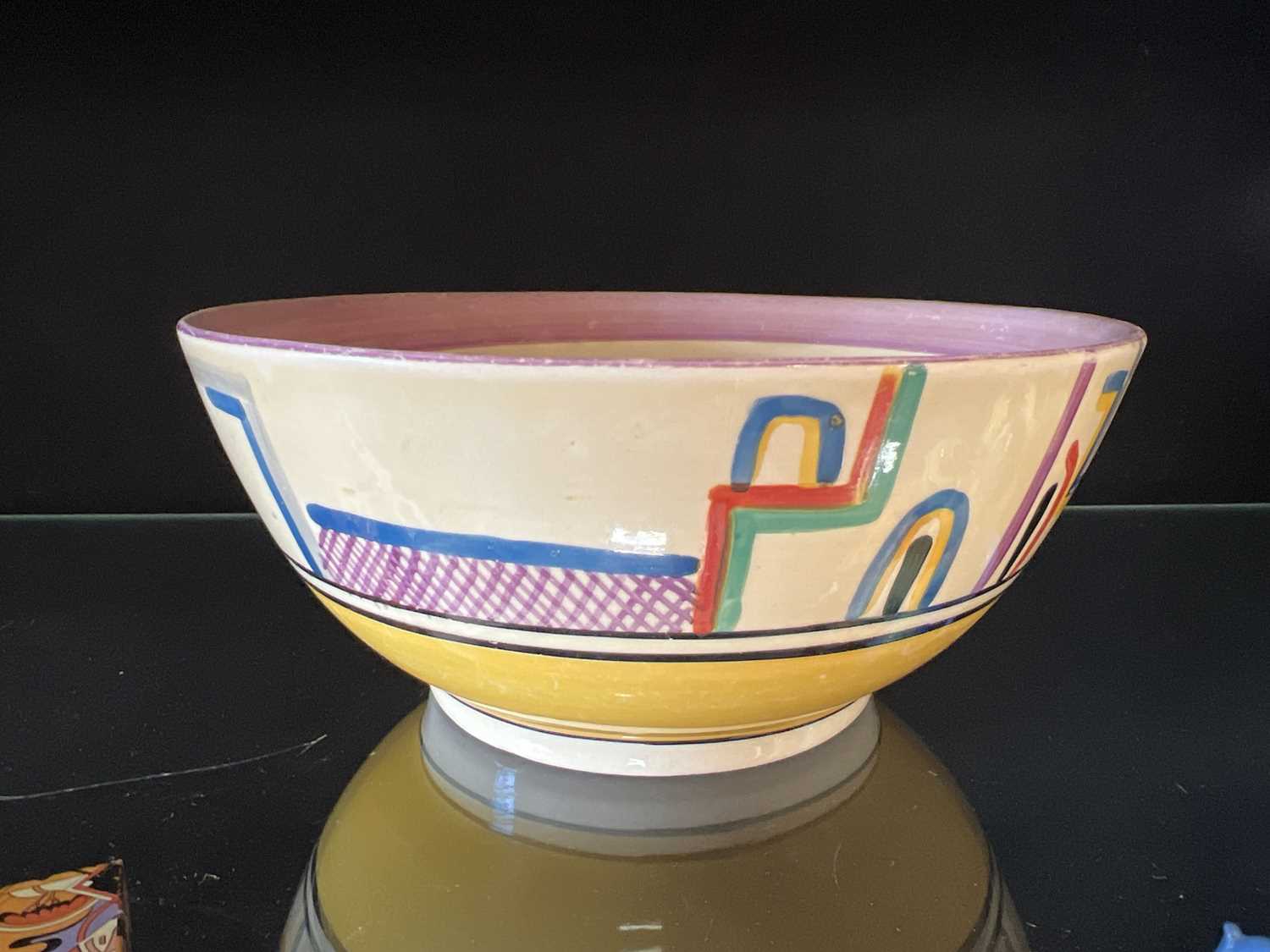 Clarice Cliff, a 'Tennis' pattern bowl - Image 3 of 8