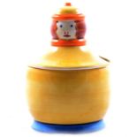 Clarice Cliff, a novelty ‘Dutch Boy’ preserve pot and cover,