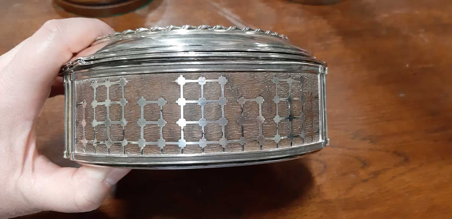 Dutch silver and burr wood drum-shape box, marked Begeer - Image 5 of 9