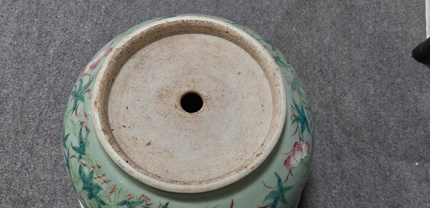 Chinese celadon ground planter/ jardiniere - Image 7 of 8