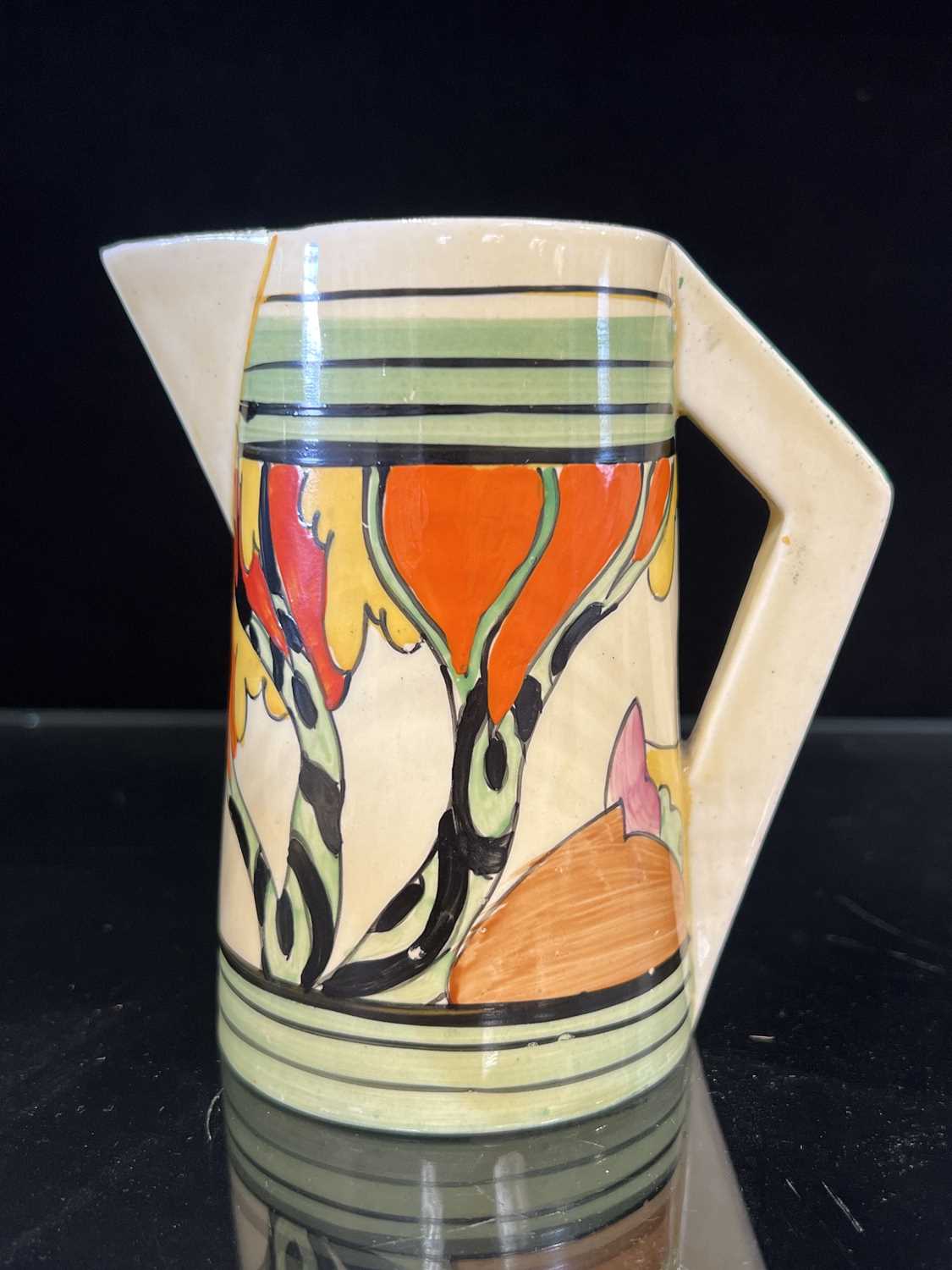 Clarice Cliff, a ‘Honolulu’ pattern conical jug - Image 2 of 8