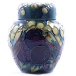 Sally Tuffin for Moorcroft Pottery, a small 'Finches' ginger jar and cover