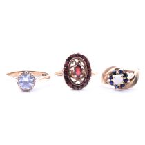 Three gemset rings.