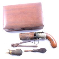 Coopers Patent pepperbox 6-shot revolver, cased