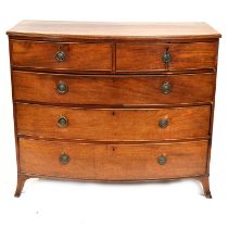 George III mahogany bowfront chest of drawers,