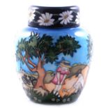 Nicola Slaney for Moorcroft Pottery, a large 'Daisy, Daisy' ginger jar and cover