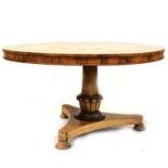 William IV rosewood pedestal breakfast table,