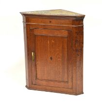 Oak hanging corner cupboard, 19th Century,