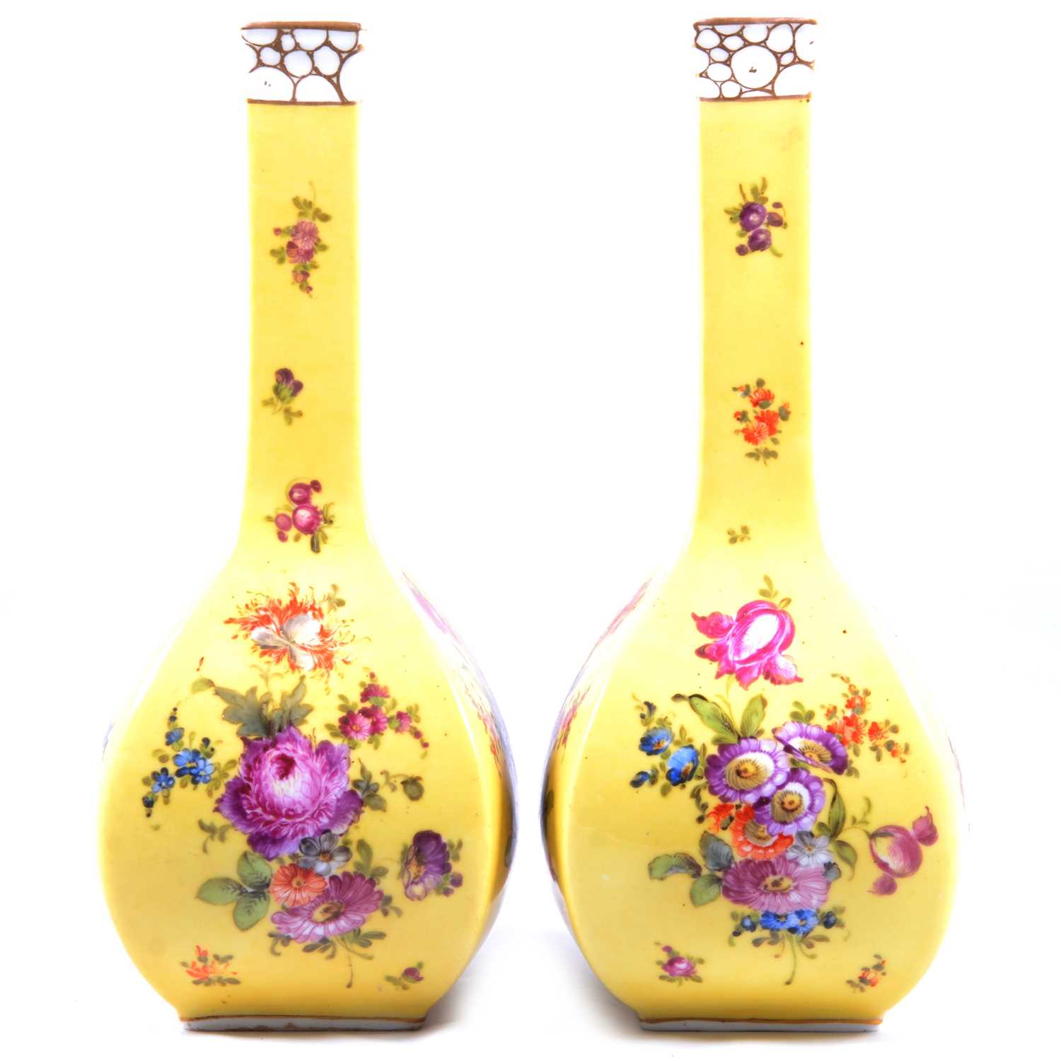 Pair of Meissen style vases, late 19th century