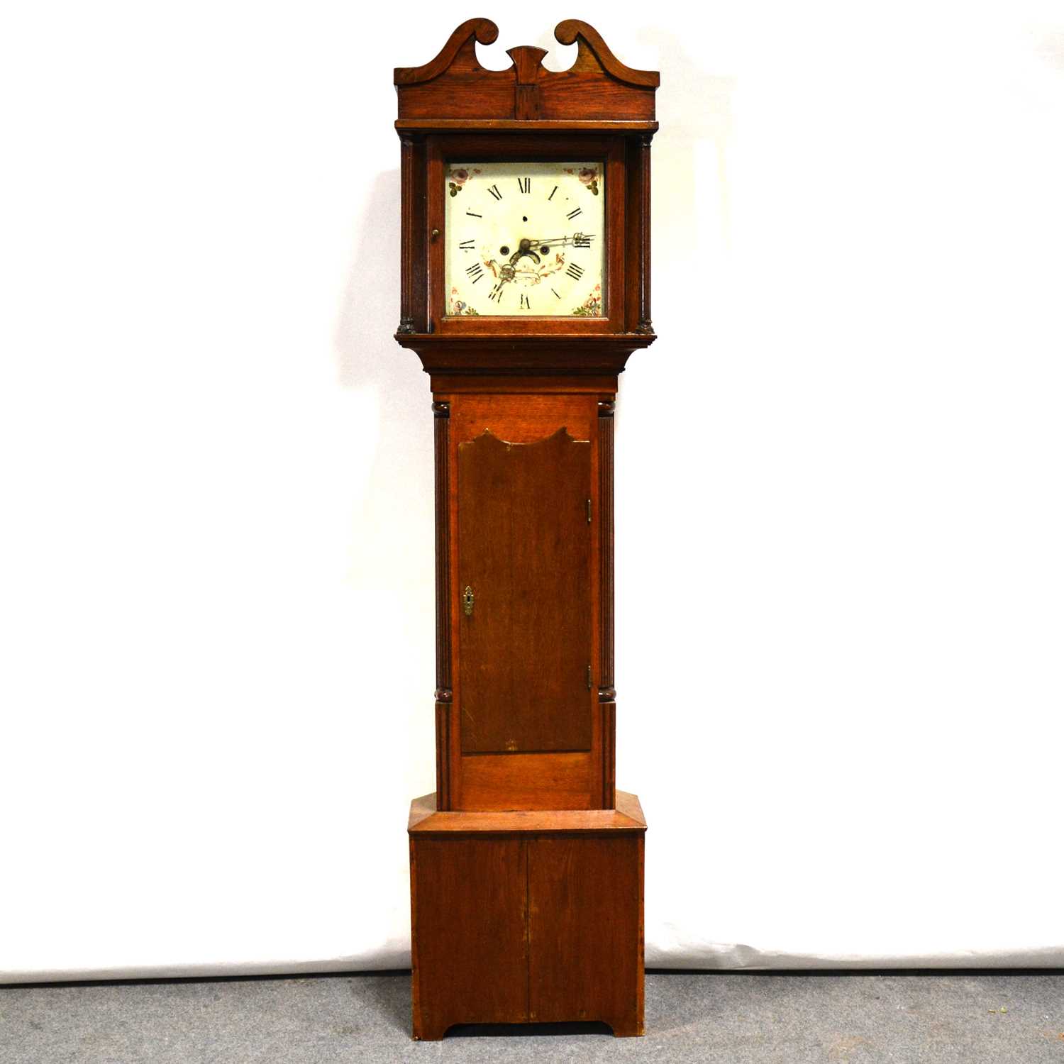 Oak longcase clock,