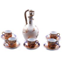 Royal Worcester ewer with Dragon handle, and a Noritake part coffee set