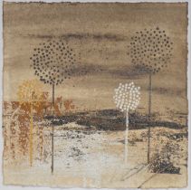 Pair of contemporary artworks, Clusters of trees,