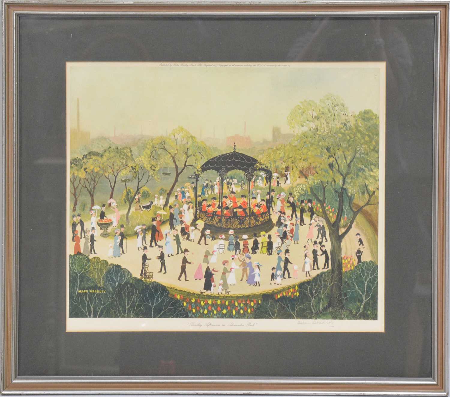 Helen Bradley, The Fair at Daisy Nook and Sunday Afternoon in Alexandra Park, two prints, - Image 3 of 4
