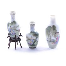 Three miniature Chinese porcelain vases