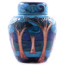 Rachel Bishop for Moorcroft Pottery, a large 'Moonlight Sonata' pattern ginger jar and cover