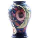Emma Bossons for Moorcroft, a vase in Queen's Choice design.