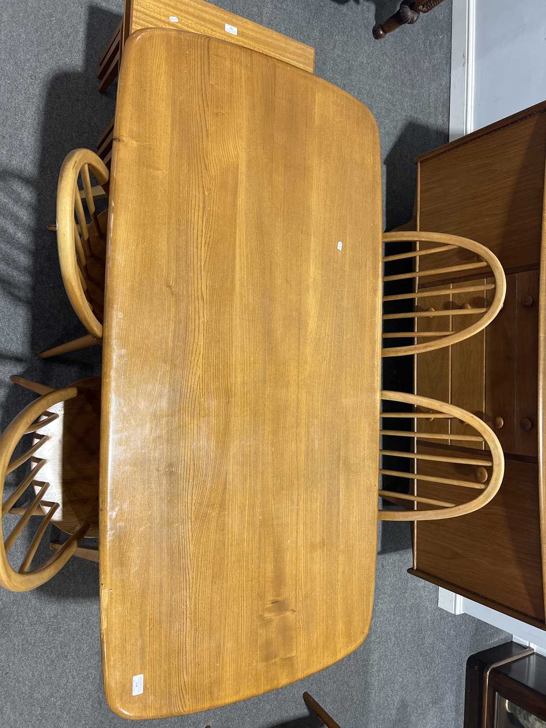 Ercol, an elm and beech kitchen table and four Windsor Quaker chairs - Image 3 of 6