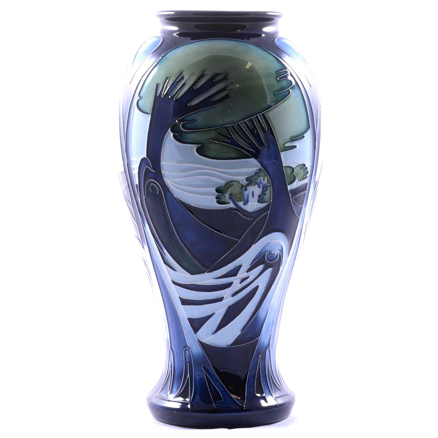 Emma Bossons for Moorcroft Pottery, a large 'Knypersley' pattern vase