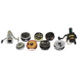 Collection of various fishing reels - centre pin and coarse
