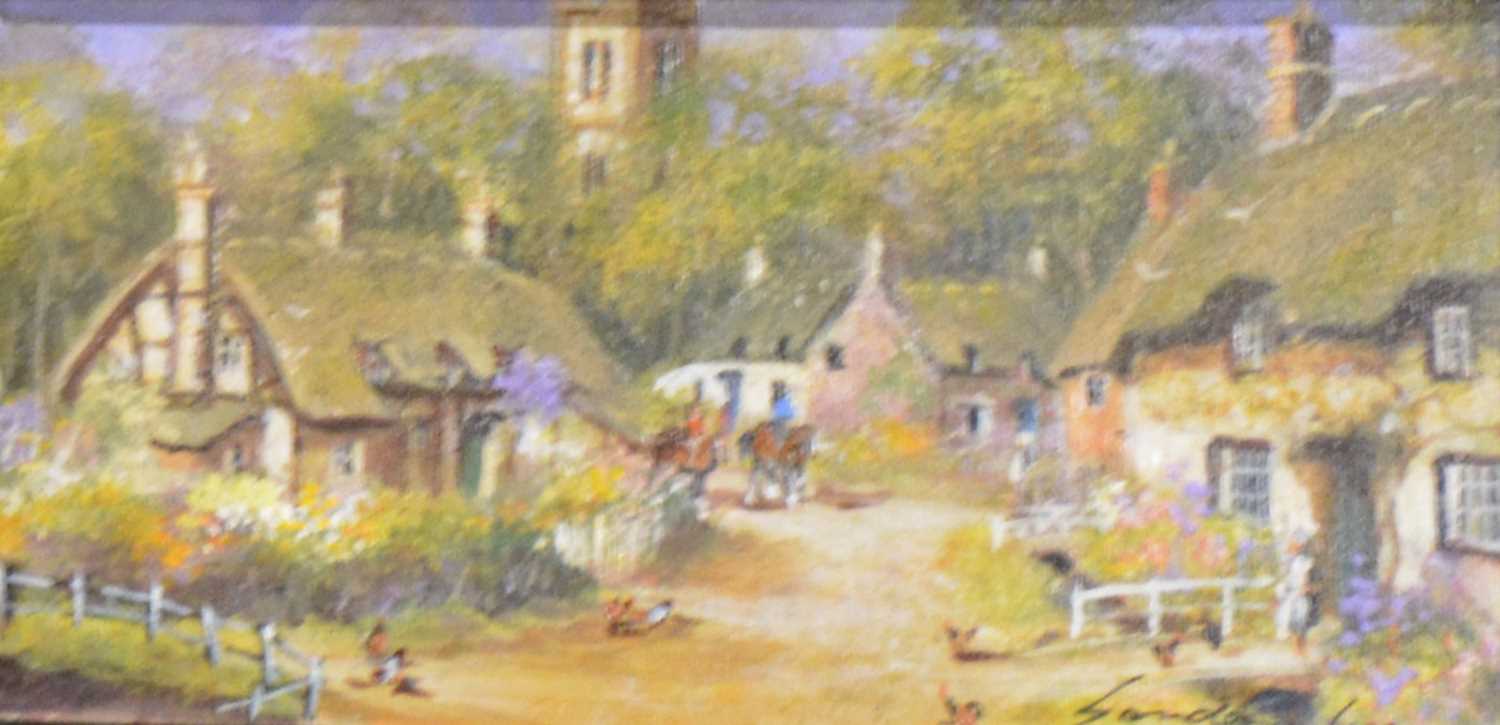 Gordon Lees, Village scenes, a pair, - Image 2 of 4