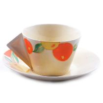 Clarice Cliff, 'Citrus' a Conical shape tea cup and saucer