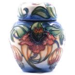 Nicola Slaney for Moorcroft Pottery, a small 'Anna Lily' pattern ginger jar and cover