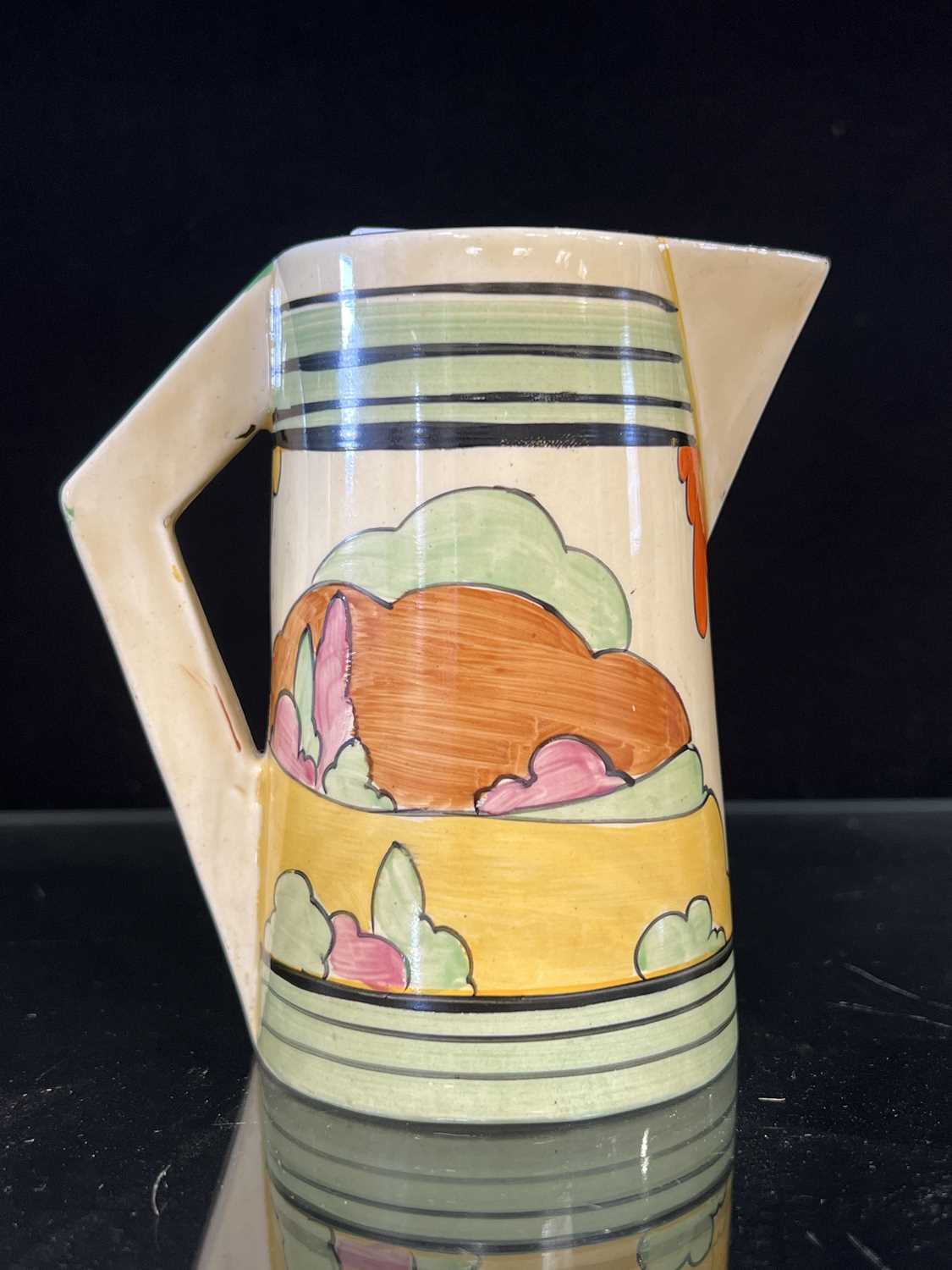 Clarice Cliff, a ‘Honolulu’ pattern conical jug - Image 4 of 8