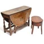 Oak Gateleg table and Bideta mahogany bidet,