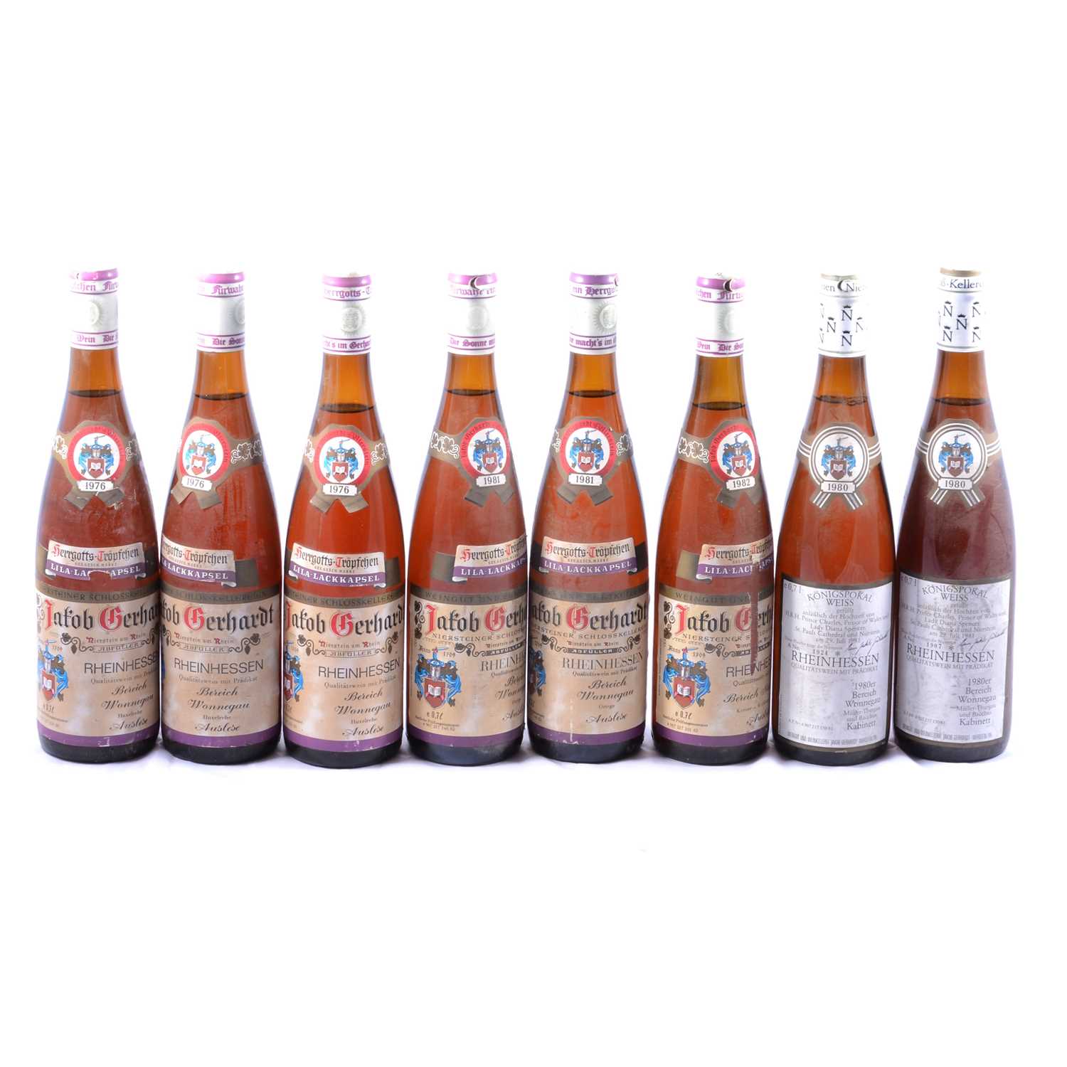 Konigspokal Weiss, wine, 8 bottles and Jakob Gerhardt, 4 bottles,