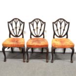 Set of nine Victorian mahogany dining chairs.