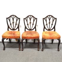 Set of nine Victorian mahogany dining chairs.