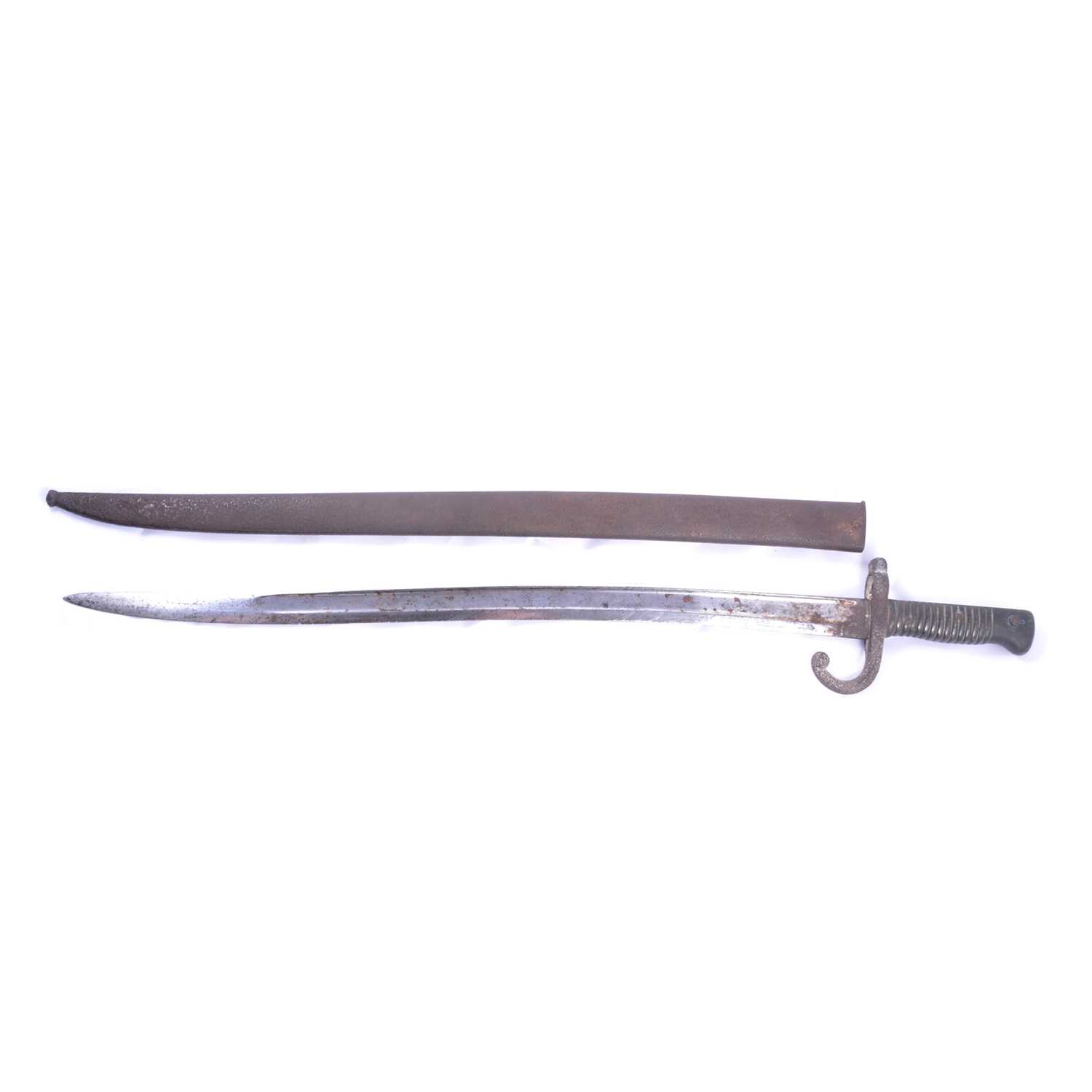 A French bayonet with scabbard