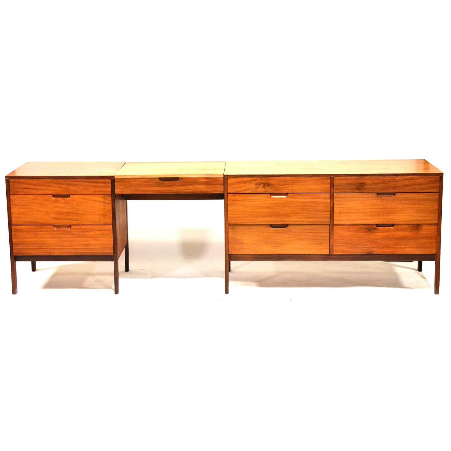 Mid-century afromosia modular dressing table and headboard, by Richard Hornby for Fyne Lady