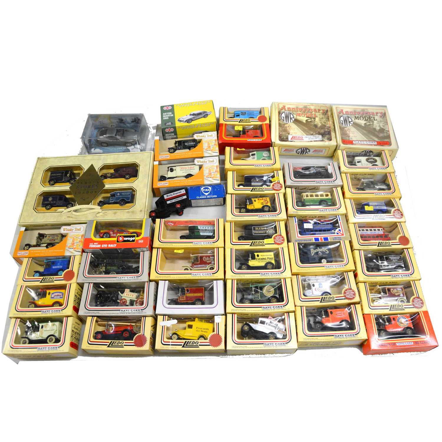 Forty-two die-cast models, mostly Lledo