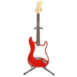Squier Strat by Fender six string electric guitar,