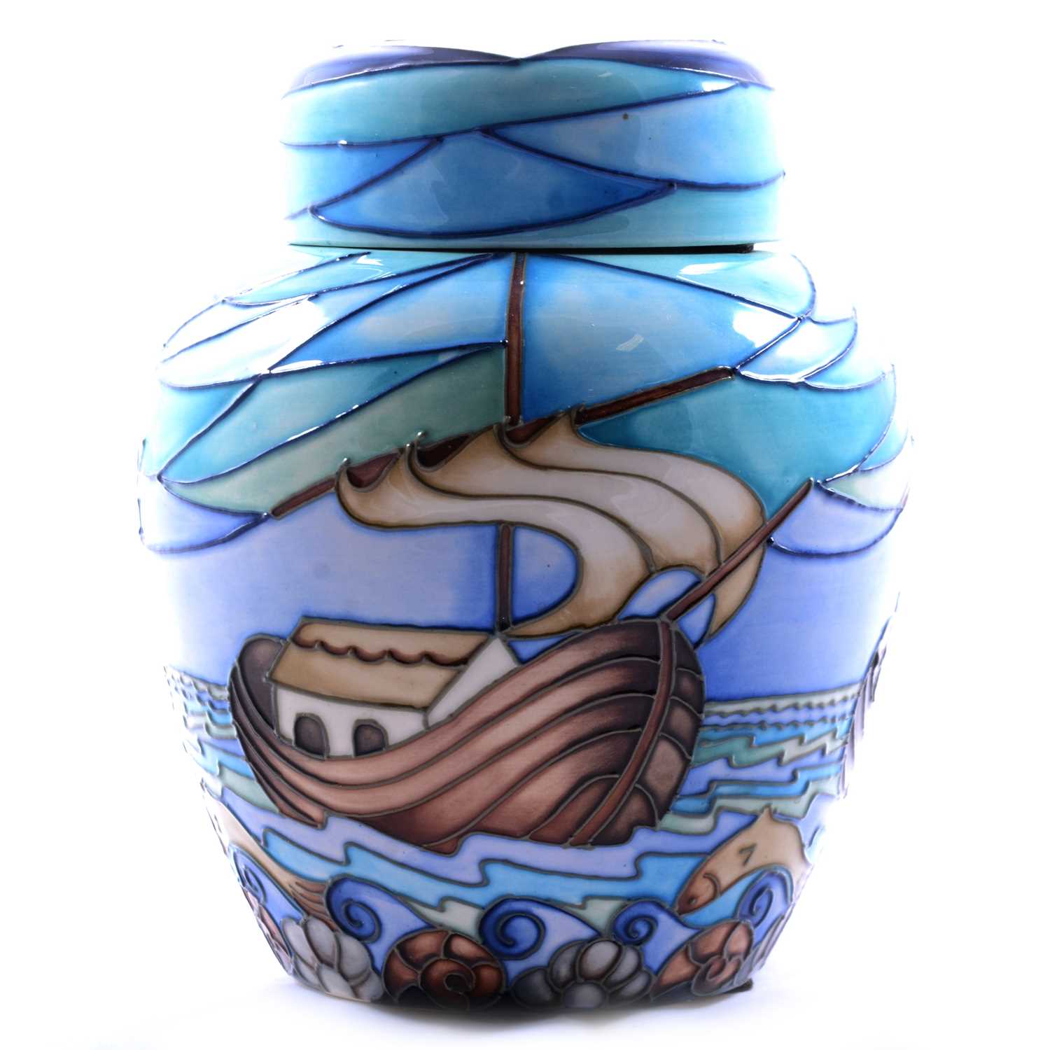 Rachel Bishop for Moorcroft Pottery, a large 'Wind of Change' pattern ginger jar and cover