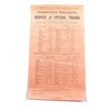 1915 South Western & Midlands Railway Service of Special Trains timetable,