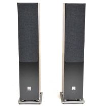 Pair of Dali Oberon 5 floor standing speakers, two other speakers and a Watkins amplifier.