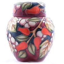Sian Leeper for Moorcroft Pottery, a small 'Winter Harvest' ginger jar and cover