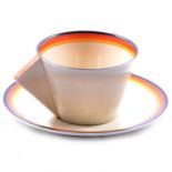 Clarice Cliff, a 'Bizarre' series Conical shape tea cup and saucer