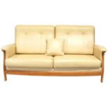 Ercol, three seat leather sofa