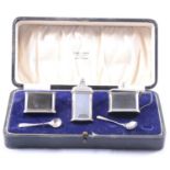 Silver three piece condiment set,