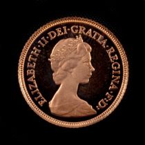 A Gold Half Sovereign Proof coin, Elizabeth II 1980.